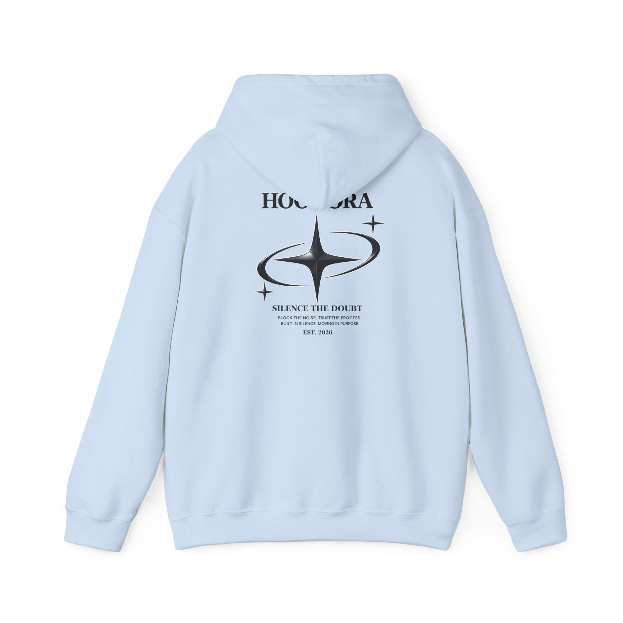 Hoodie — 'Silence the Doubt' Astral Graphic Back Print